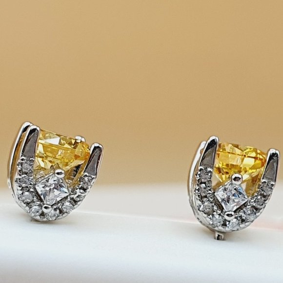 "Birthstone S925 Sterling Silver CZ Stud Earrings for Women/Girl, US1925… - Picture 3 of 12